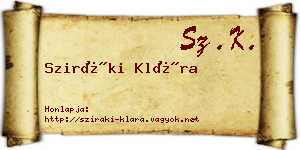 Sziráki Klára névjegykártya