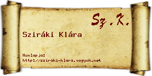Sziráki Klára névjegykártya