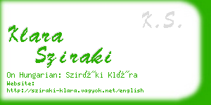 klara sziraki business card